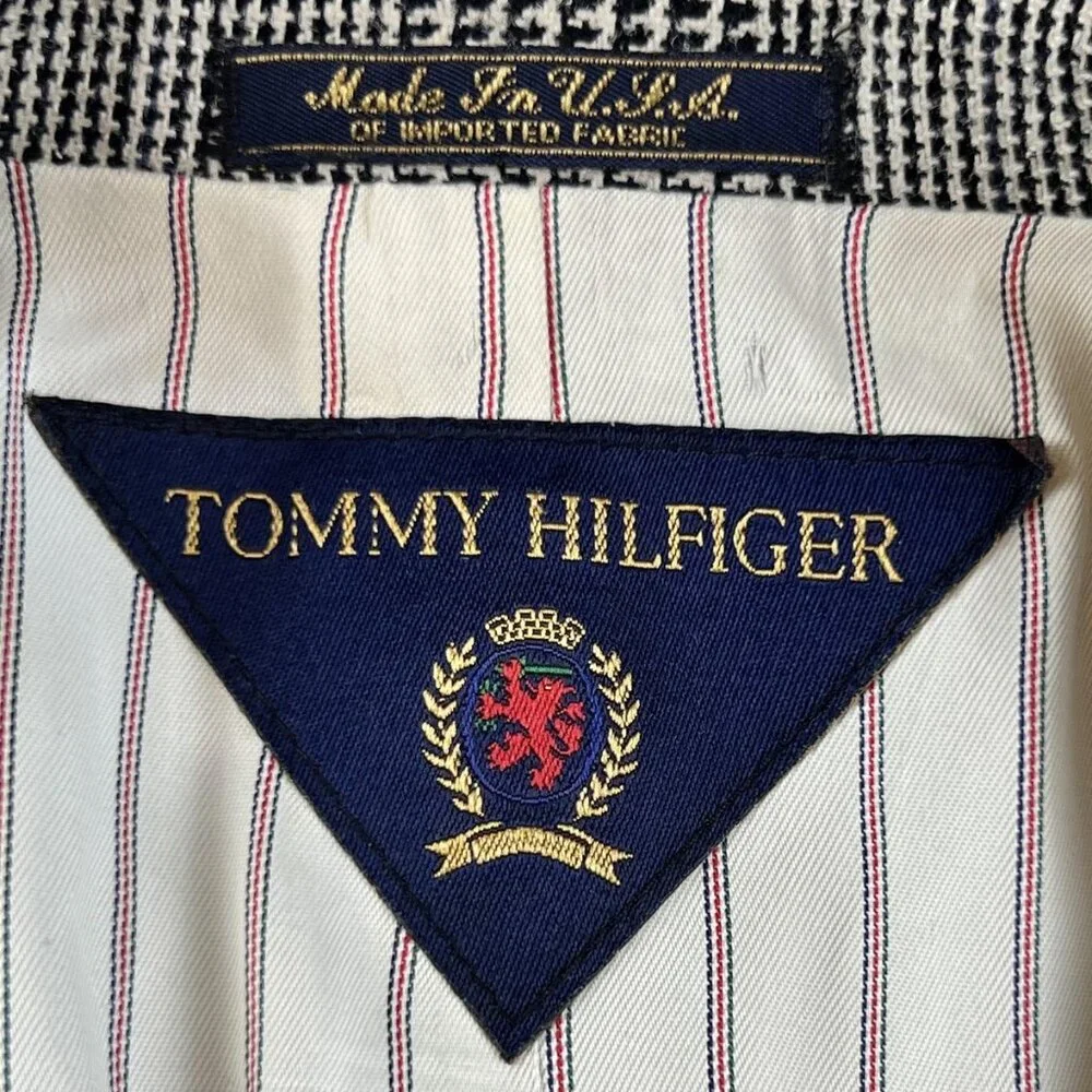 Tommy Hilfiger Blazer Mens 44R Gray Glen Plaid Tweed Sport Coat 3 Button Classic